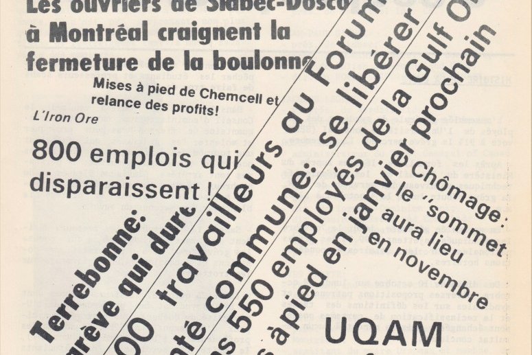 Une couverture de journal intitulée 'le travailleur', publiée par le Comité d'Action Politique de Saint-Jacques en novembre 1971, abordant des sujets comme les grèves, le chômage et les préoccupations des ouvriers.