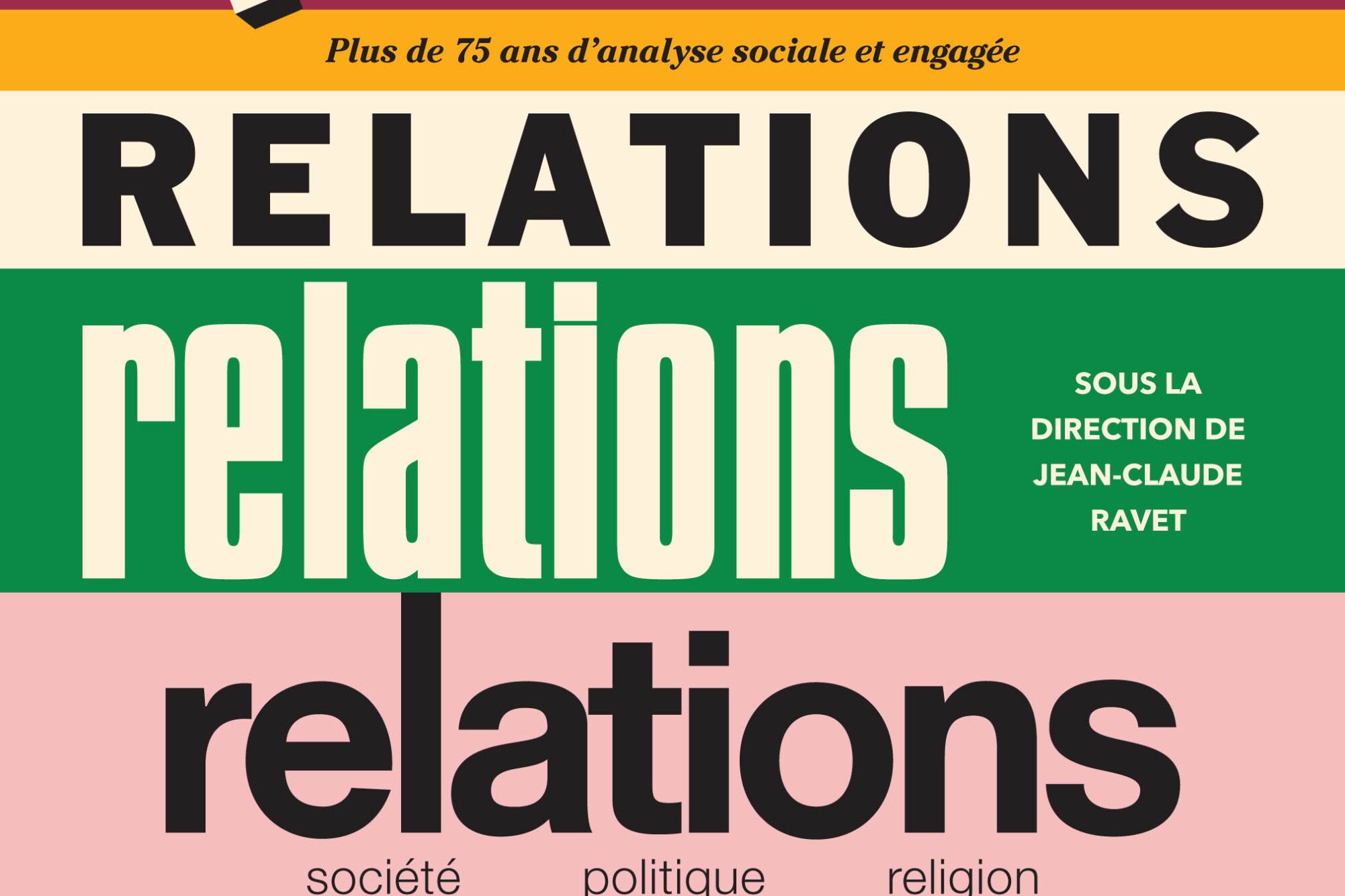 Couverture d’une anthologie de la revue Relations